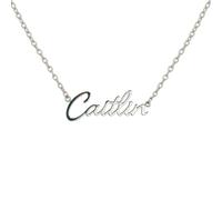 JRose Collections Identité Personalised Name Necklace - Popular Girls’ Names & Titles - Adjustable Chain in Gift Box by Mulberry Studios (Caitlin)
