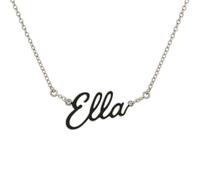 JRose Collections Identité Personalised Name Necklace - Popular Girls’ Names & Titles - Adjustable Chain in Gift Box by Mulberry Studios (Ella)