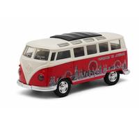 JRose Collections London Microbus Pull Back & Go Die Cast Toy Van - Welcome to London Souvenir Vehicle - Red & Cream Classic Camper Model - 12cm Wide 6cm Height - Opening Door - Age 3+