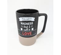 JRose Collections Love Quote Mug - You Call it Madness I Call it Love 300ml - Inspirational Ceramic Coffee Mug for Couples, Wedding, Anniversary, or Valentine’s Day Gift