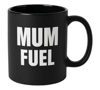 JRose Collections Mum Fuel Engraved Mug - 625ml Extra Large Black Ceramic Coffee Cup - Double-Sided Engraving, Durable & Long-Lasting, Gift Boxed Novelty Mug for Mums