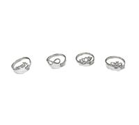 JRose Collections Personalised Name Identite Ring Adjustable Nickel-Free Jewellery with Heart & Initial Design Luxury Gift Box for Women & Girls (Heidi)