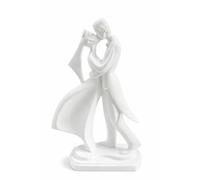 JRose Collections Romantic Couple Sculpture Figurine 30cm - Elegant Bride & Groom Resin Ornament White - Modern Love Statue for Home Décor Wedding Keepsake Anniversary Display Gift JR2657