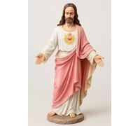 JRose Collections Sacred Heart of Jesus Statue 18cm - Catholic Figurine for Home Altar or Gift - Hand-Painted Religious Ornament - Christ Figurine for Prayer Space, Chapel or Decoration - JR1472