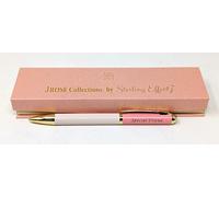 JRose Collections Special Friend Personalised Pen in Beautiful Gift Box - Twistable Ballpoint Pen, Black Ink, Elegant Pink & White Design, Gift for Friends