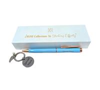 JRose Collections Special Niece Personalised Pen & Charm Keyring Gift Set | Twistable Black Ink Ballpoint Pen, Metal Charm Keychain with Angel Wing, Gift for Niece