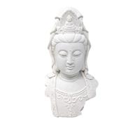 JRose Collections White Guanyin Buddha Bust Statue 14x8cm - Resin Kwan Yin Sculpture Ornament for Home, Meditation Room or Altar - Spiritual Zen Décor Gift - Asian Goddess Figurine JR1540