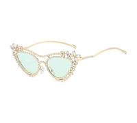 JRPAJK Luxury Double Beam Cat Eye Women Sunglasses Personality Flower Diamond Trend Men UV400