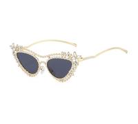 JRPAJK Luxury Double Beam Cat Eye Women Sunglasses Personality Flower Diamond Trend Men UV400