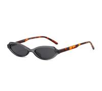 JRPAJK Retro Small Oval Women Uv400 Sunglasses Personalized Contrast Color Frame Leopard Print Men Shades