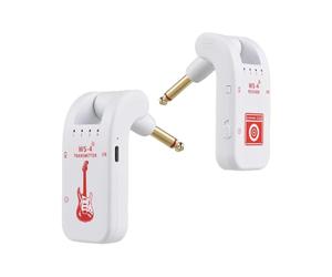 Jrpzcv 2.4G Wireless Guitar System Rechargeable Guitar Transmitter Receiver 48K/16bit Real-Time Transmission Rotatable Plug,A