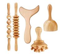 Jrpzcv 5-in-1 Professional Wood Therapy Massage Tools,Lymphatic Drainage Massager,Massage Roller Stick Contouring Board