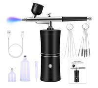 Jrpzcv Airbrush Kit with Compressor Rechargeable Cordless Non-Clogging High-Pressure AirBrush Set for Nail Art Makeup Painting Easy to Use