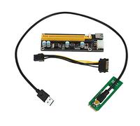 Jrpzcv NGFF M.2 M Key to USB 3.0 PCI-E Riser Card M2 to USB3.0 PCIE 16X 1X Extender with Power for Litecoin