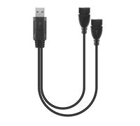 Jrpzcv USB 2.0 A Male To 2 Dual USB Female Jack Y Splitter Hub Power Cord Adapter Cable