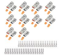 JRready 84PCS ST6251 Deutsch Connector Kit, 2 Wire Waterproof Deutsch Connector, 2 Pin Connector DTP04-2P/DTP06-2S with Stamped Contacts 14-12AWG, 25A