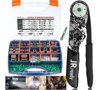 JRready Deutsch Connector Kit,2 Pin Connector,3,4,6,8,12 Pin IP68 Waterproof Electrical Connectors,Deutsch Crimp Tool (NEW-DT2),Size 16 Solid Contacts with Deutsch Contact Extraction Tool DW5009-02