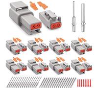 JRready Deutsch DTM Connector 2 Pin 8 Kits, ST6330-201 DTM Connector Kit with Size 20 Solid Contacts 20-22AWG, Waterproof Automotive Electrical Connectors for Cars, Motorcycle, Truck, Marine