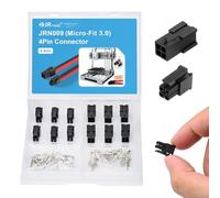 JRready Micro-Fit 3.0 4Pin Molex Connector Kit Dual Row 4 Circuits Crimp Terminal Pins Sockets 20-24AWG Compatible with Molex Micro Fit 3.0 43020-0401 43025-0400 6Sets ACTCRH6A04
