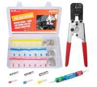 JRready ST2172 300 Sets IP68 Waterproof Heat Shrink Butt Connectors with ACT-232 Crimper, G411 Go No-Go Gauge, Marine Grade Wire Connectors Kit, 26-12 AWG Butt Splice Connectors, PE Heat Shrink Tubes