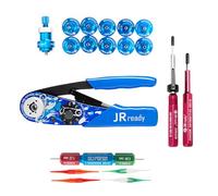 JRready ST2177 Crimper NEW-AS2 with 11 Pcs Positioners and 6 Pcs Removal Tools & G125 Gauge, Crimping Tool Kit for Miniature and Sub-Miniature Connectors 32-20 AWG Wire Harness