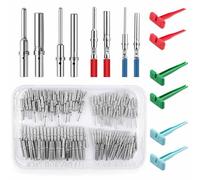 JRready ST6445 Deutsch Solid Pin Kit, Barrel Style Contacts Size 16# 20# Male Female Terminal for DT, DTM, HD Series Connector with Deutsch Pin Extractor Tool