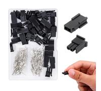 JRready ST6514 2 Circuits Micro-Fit Connector Kit Male Female Receptacle Housing Plug Wire Connector 20-24AWG Terminals Pin Sockets 3.0MM Pitch 10 Complete Set
