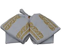 JRStoreMX Charro bow Tie - Mexican Bow Ties for Men - Charro Designs, Whitegold, One size