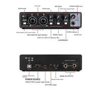 Jrudjsnhhty 1 PCS Sound Card Studio Record USB Audio Professional Interface Sound Equipment 48V Phantom for Recording Red