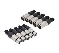 Jrudjsnhhty 10Pcs 3 Pin XLR Solder Type Connector 5 Male + 5 Female Plug Cable Connector Microphone Audio Socket