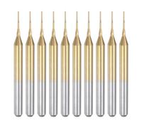 Jrudjsnhhty 10PCS Titanium Coat Carbide End Mill Engraving Milling Cutter CNC Router Bits for PCB Machine, 1/8 Inch Shank 0.5Mm