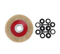 Jrudjsnhhty 1Pcs 8 Inch 200mm Steel Flat Wire Wheel Brush with 10pcs Adaptor Rings for Bench Grinder Polish