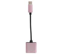 Jrudjsnhhty 2 in1 Type-C to 3.5mm Headphone Jack Adaptor/Connector Charger, Earphone Aux Audio & Charge Adaptor Rose gold