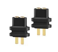 Jrudjsnhhty 2 Pcs Double Needle Socket Earphone Convex Female Socket for 0.7-0.8mm Male Pin Black