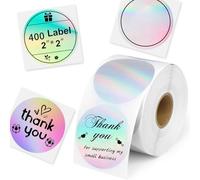 Jrudjsnhhty 2Inch Thermal Labels Set 400 Pcs Round Self-Adhesive Direct Thermal Printer Label Kit for Color Coding Label Printer, Logo