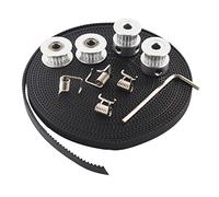 Jrudjsnhhty 2X Pulley 20 Teeth Bore 5mm + 6mm Timing Belt & 2X Idler 4X Tensioner for 3D printer RepRap