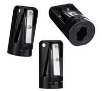 Jrudjsnhhty 3 Pack Carpenter Pencil Sharpener, Manual Portable Woodworking Sharpens, Contractor Pencil Sharpener, Black