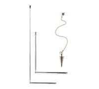 Jrudjsnhhty 3 Pcs Divining Rods Copper and Dowsing Pendulum, 2 Retractable Paranormal Divining Rods and 1 Pendulum Pendant Silver