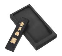 Jrudjsnhhty 4 Inch Chinese Calligraphy Ink Stone with Ink Stick, Rectangle Ink Stone Tray for Traditional Calligraphy Practice
