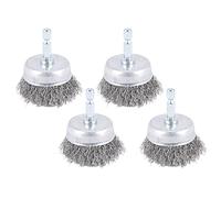 Jrudjsnhhty 4 Pcs Wire Cup Brush Set, Wire Brush for Drill 1/4 Inch Arbor 0.010 Inch Coarse Carbon Steel-2 Inch Wire