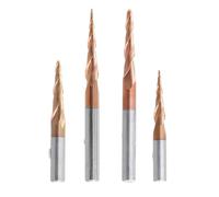 Jrudjsnhhty 4PCS Carbide Spiral Tapered Ball Nose End Mill 6mm Shank Router Bit Woodworking CNC Carving Bits Wood Milling Cutter
