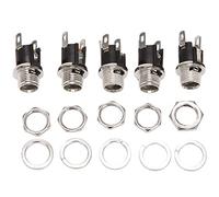 Jrudjsnhhty 5 Pcs 5.5mmx2.1mm DC Power Jack Socket Female Panel Mount Connector