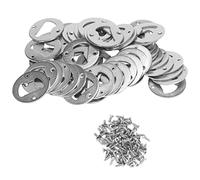 Jrudjsnhhty 50 Set Bottle Opener Insert,Stainless Steel Round DIY Bottle Opener Hardware Kit Hardware Parts Supply with Screws