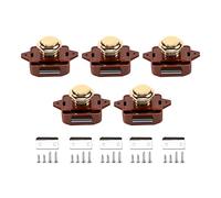 Jrudjsnhhty 5Pcs Keyless Push Button Catch Door Knob Lock for RV Caravan Cabinet Boat Motor Home Cupboard, Brown Gold