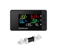 Jrudjsnhhty 6-in-1 Voltmeter Ammeter DC 7.5-100V Wattmeter LED Digital Electric Meter Multifunctional Voltage Current Meter 0-200A