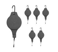 Jrudjsnhhty 6 Pack Plant Pulley Retractable Hanger Plant Pulley Adjustable Height Wheel for Hanging Plants Indoor Black