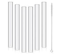 Jrudjsnhhty 6 Pcs 4inch Clear Borosilicate Glass Tube 12mm OD 8mm ID 2mm Thick Glass Blowing Tubes with Cleaning Brush