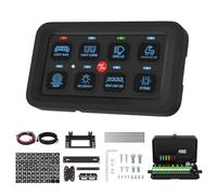 Jrudjsnhhty 8 Gang Switch Panel RGB LED Light Switch Panel Multifunction Toggle/Momentary/Pulsed Touch Control Switch Pod Box