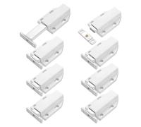 Jrudjsnhhty 8 Pack Touch Latch Push Release Magnets Touch Latch Heavy Duty Push to Open Cabinet Hardware White