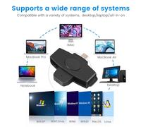 Jrudjsnhhty CSCR3 Smart CAC Card Reader Type-C Bank Tax Declaration SIM Card/IC Card ID Card Reader
